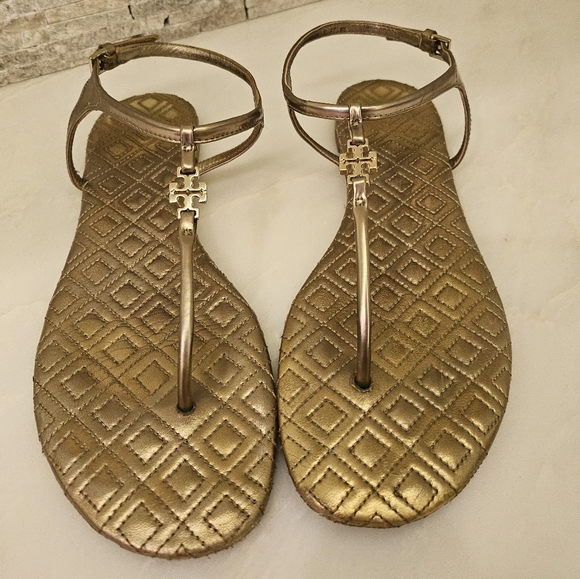 Tory Burch Marion Quilted Sandal Sz 9 - Picture 2 of 16